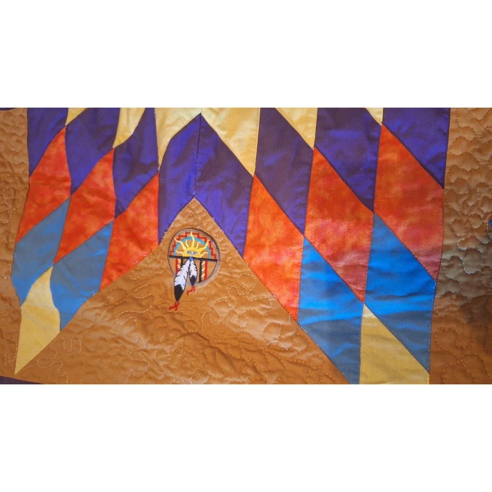 Native American Star Quilt 58x58 ‎ Vintage